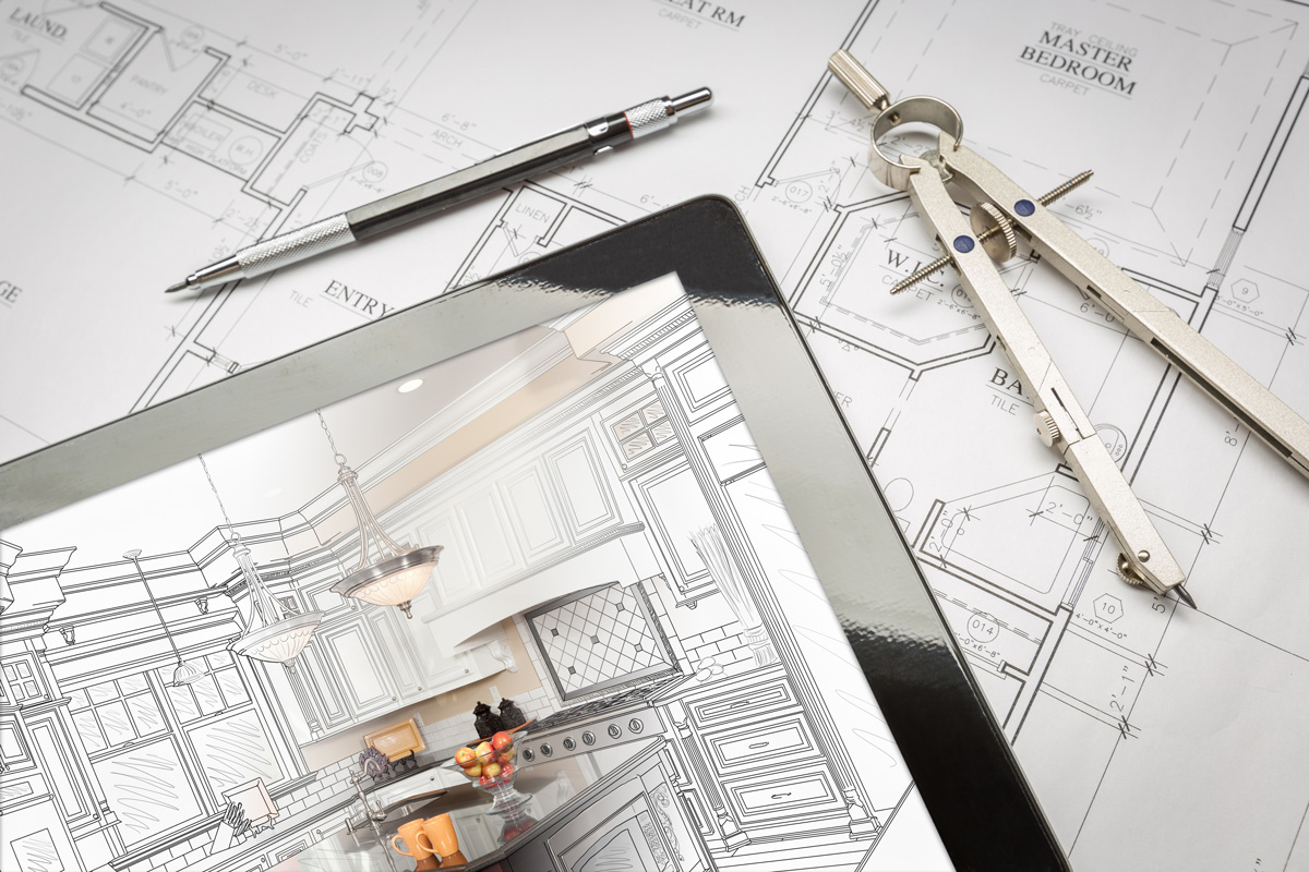 architectural blueprints tablet design sample